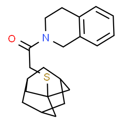 ChemSpider 2D Image | 2-(Adamantan-1-ylsulfanyl)-1-(3,4-dihydro-2(1H)-isoquinolinyl)ethanone | C21H27NOS