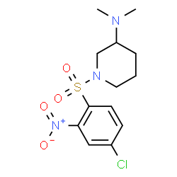 ChemSpider 2D Image | 1-[(4-Chloro-2-nitrophenyl)sulfonyl]-N,N-dimethyl-3-piperidinamine | C13H18ClN3O4S