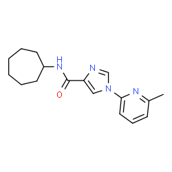 ChemSpider 2D Image | N-Cycloheptyl-1-(6-methyl-2-pyridinyl)-1H-imidazole-4-carboxamide | C17H22N4O