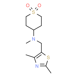 ChemSpider 2D Image | N-[(2,4-Dimethyl-1,3-thiazol-5-yl)methyl]-N-methyltetrahydro-2H-thiopyran-4-amine 1,1-dioxide | C12H20N2O2S2
