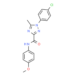 ChemSpider 2D Image | 1-(4-Chlorophenyl)-N-(4-methoxyphenyl)-5-methyl-1H-1,2,4-triazole-3-carboxamide | C17H15ClN4O2