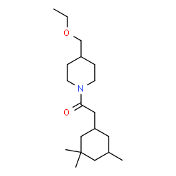 ChemSpider 2D Image | 1-[4-(Ethoxymethyl)-1-piperidinyl]-2-(3,3,5-trimethylcyclohexyl)ethanone | C19H35NO2