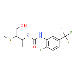 ChemSpider 2D Image | 1-[2-Fluoro-5-(trifluoromethyl)phenyl]-3-[4-hydroxy-3-(methylsulfanyl)-2-butanyl]urea | C13H16F4N2O2S