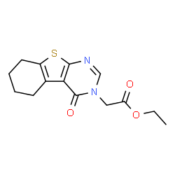 ChemSpider 2D Image | Ethyl (4-oxo-5,6,7,8-tetrahydro[1]benzothieno[2,3-d]pyrimidin-3(4H)-yl)acetate | C14H16N2O3S