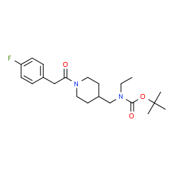 ChemSpider 2D Image | 2-Methyl-2-propanyl ethyl({1-[(4-fluorophenyl)acetyl]-4-piperidinyl}methyl)carbamate | C21H31FN2O3