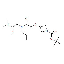 ChemSpider 2D Image | 2-Methyl-2-propanyl 3-(2-{[2-(dimethylamino)-2-oxoethyl](propyl)amino}-2-oxoethoxy)-1-azetidinecarboxylate | C17H31N3O5