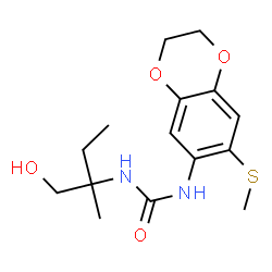 ChemSpider 2D Image | 1-(1-Hydroxy-2-methyl-2-butanyl)-3-[7-(methylsulfanyl)-2,3-dihydro-1,4-benzodioxin-6-yl]urea | C15H22N2O4S