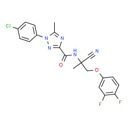 ChemSpider 2D Image | 1-(4-Chlorophenyl)-N-[2-cyano-1-(3,4-difluorophenoxy)-2-propanyl]-5-methyl-1H-1,2,4-triazole-3-carboxamide | C20H16ClF2N5O2