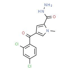 ChemSpider 2D Image | 4-(2,4-Dichlorobenzoyl)-1-methyl-1H-pyrrole-2-carbohydrazide | C13H11Cl2N3O2