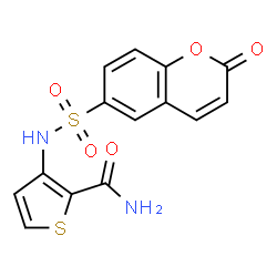 ChemSpider 2D Image | 3-{[(2-Oxo-2H-chromen-6-yl)sulfonyl]amino}-2-thiophenecarboxamide | C14H10N2O5S2