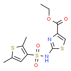 ChemSpider 2D Image | Ethyl 2-{[(2,5-dimethyl-3-thienyl)sulfonyl]amino}-1,3-thiazole-4-carboxylate | C12H14N2O4S3