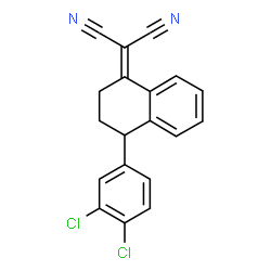 ChemSpider 2D Image | [4-(3,4-Dichlorophenyl)-3,4-dihydro-1(2H)-naphthalenylidene]malononitrile | C19H12Cl2N2