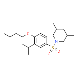 ChemSpider 2D Image | 1-[(4-Butoxy-3-isopropylphenyl)sulfonyl]-3,5-dimethylpiperidine | C20H33NO3S