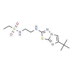 ChemSpider 2D Image | N-(2-{[6-(2-Methyl-2-propanyl)imidazo[2,1-b][1,3,4]thiadiazol-2-yl]amino}ethyl)ethanesulfonamide | C12H21N5O2S2