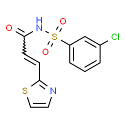 ChemSpider 2D Image | (2E)-N-[(3-Chlorophenyl)sulfonyl]-3-(1,3-thiazol-2-yl)acrylamide | C12H9ClN2O3S2