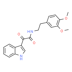 ChemSpider 2D Image | N-[2-(3,4-Dimethoxyphenyl)ethyl]-2-(1H-indol-3-yl)-2-oxoacetamide | C20H20N2O4