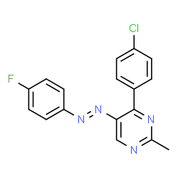ChemSpider 2D Image | 4-(4-chlorophenyl)-5-[2-(4-fluorophenyl)diazenyl]-2-methylpyrimidine | C17H12ClFN4