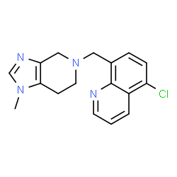 ChemSpider 2D Image | 5-Chloro-8-[(1-methyl-1,4,6,7-tetrahydro-5H-imidazo[4,5-c]pyridin-5-yl)methyl]quinoline | C17H17ClN4