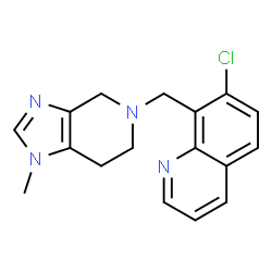 ChemSpider 2D Image | 7-Chloro-8-[(1-methyl-1,4,6,7-tetrahydro-5H-imidazo[4,5-c]pyridin-5-yl)methyl]quinoline | C17H17ClN4