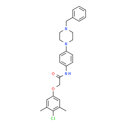 ChemSpider 2D Image | N-[4-(4-Benzyl-1-piperazinyl)phenyl]-2-(4-chloro-3,5-dimethylphenoxy)acetamide | C27H30ClN3O2