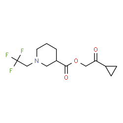 ChemSpider 2D Image | 2-Cyclopropyl-2-oxoethyl 1-(2,2,2-trifluoroethyl)-3-piperidinecarboxylate | C13H18F3NO3