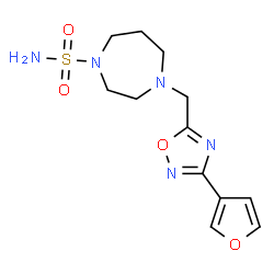 ChemSpider 2D Image | 4-{[3-(3-Furyl)-1,2,4-oxadiazol-5-yl]methyl}-1,4-diazepane-1-sulfonamide | C12H17N5O4S