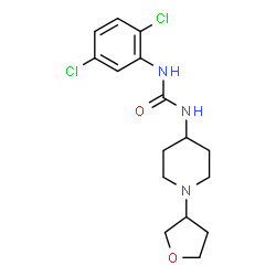 ChemSpider 2D Image | 1-(2,5-Dichlorophenyl)-3-[1-(tetrahydro-3-furanyl)-4-piperidinyl]urea | C16H21Cl2N3O2