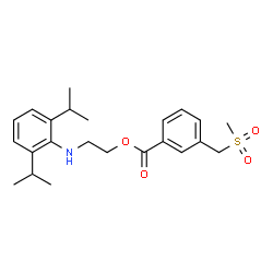 ChemSpider 2D Image | 2-[(2,6-Diisopropylphenyl)amino]ethyl 3-[(methylsulfonyl)methyl]benzoate | C23H31NO4S