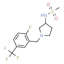 ChemSpider 2D Image | N-{1-[2-Fluoro-5-(trifluoromethyl)benzyl]-3-pyrrolidinyl}methanesulfonamide | C13H16F4N2O2S