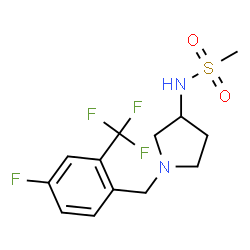 ChemSpider 2D Image | N-{1-[4-Fluoro-2-(trifluoromethyl)benzyl]-3-pyrrolidinyl}methanesulfonamide | C13H16F4N2O2S