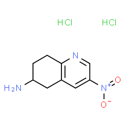 ChemSpider 2D Image | 3-Nitro-5,6,7,8-tetrahydro-6-quinolinamine dihydrochloride | C9H13Cl2N3O2