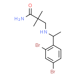 ChemSpider 2D Image | 3-{[1-(2,4-Dibromophenyl)ethyl]amino}-2,2-dimethylpropanamide | C13H18Br2N2O