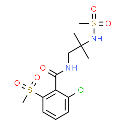 ChemSpider 2D Image | 2-Chloro-N-{2-methyl-2-[(methylsulfonyl)amino]propyl}-6-(methylsulfonyl)benzamide | C13H19ClN2O5S2