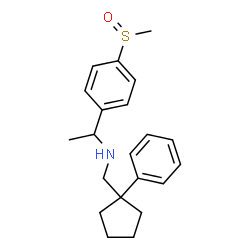 ChemSpider 2D Image | 1-[4-(Methylsulfinyl)phenyl]-N-[(1-phenylcyclopentyl)methyl]ethanamine | C21H27NOS