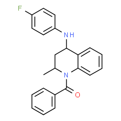 ChemSpider 2D Image | {4-[(4-Fluorophenyl)amino]-2-methyl-3,4-dihydro-1(2H)-quinolinyl}(phenyl)methanone | C23H21FN2O