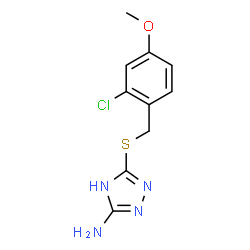 ChemSpider 2D Image | 3-[(2-Chloro-4-methoxybenzyl)sulfanyl]-1H-1,2,4-triazol-5-amine | C10H11ClN4OS