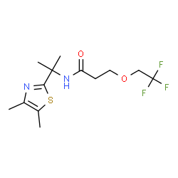 ChemSpider 2D Image | N-[2-(4,5-Dimethyl-1,3-thiazol-2-yl)-2-propanyl]-3-(2,2,2-trifluoroethoxy)propanamide | C13H19F3N2O2S