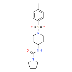 ChemSpider 2D Image | N-{1-[(4-Methylphenyl)sulfonyl]-4-piperidinyl}-1-pyrrolidinecarboxamide | C17H25N3O3S