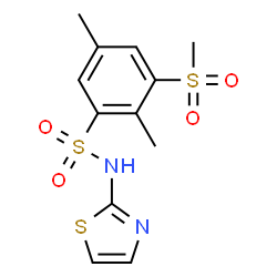 ChemSpider 2D Image | 2,5-Dimethyl-3-(methylsulfonyl)-N-(1,3-thiazol-2-yl)benzenesulfonamide | C12H14N2O4S3