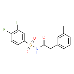 ChemSpider 2D Image | N-[(3,4-Difluorophenyl)sulfonyl]-2-(3-methylphenyl)acetamide | C15H13F2NO3S