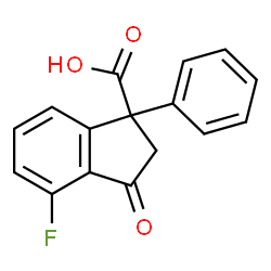 ChemSpider 2D Image | 4-Fluoro-3-oxo-1-phenyl-1-indanecarboxylic acid | C16H11FO3