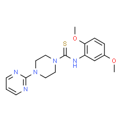 ChemSpider 2D Image | N-(2,5-Dimethoxyphenyl)-4-(2-pyrimidinyl)-1-piperazinecarbothioamide | C17H21N5O2S