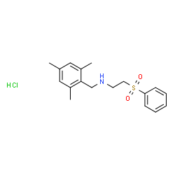 ChemSpider 2D Image | N-(Mesitylmethyl)-2-(phenylsulfonyl)ethanamine hydrochloride (1:1) | C18H24ClNO2S