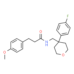 ChemSpider 2D Image | N-{[4-(4-Fluorophenyl)tetrahydro-2H-pyran-4-yl]methyl}-3-(4-methoxyphenyl)propanamide | C22H26FNO3