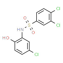 ChemSpider 2D Image | 3,4-Dichloro-N-(5-chloro-2-hydroxyphenyl)benzenesulfonamide | C12H8Cl3NO3S