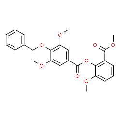 ChemSpider 2D Image | 2-Methoxy-6-(methoxycarbonyl)phenyl 4-(benzyloxy)-3,5-dimethoxybenzoate | C25H24O8