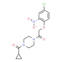 ChemSpider 2D Image | 2-(4-Chloro-2-nitrophenoxy)-1-[4-(cyclopropylcarbonyl)-1-piperazinyl]ethanone | C16H18ClN3O5