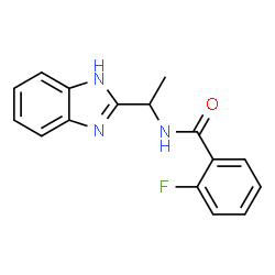 ChemSpider 2D Image | N-(1-(1H-BENZIMIDAZOL-2-YL)ETHYL)-2-FLUOROBENZAMIDE | C16H14FN3O