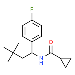ChemSpider 2D Image | N-[1-(4-Fluorophenyl)-3,3-dimethylbutyl]cyclopropanecarboxamide | C16H22FNO