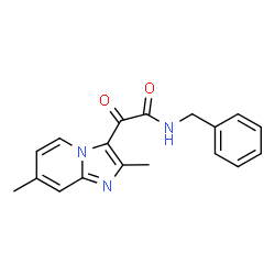 ChemSpider 2D Image | N-Benzyl-2-(2,7-dimethylimidazo[1,2-a]pyridin-3-yl)-2-oxoacetamide | C18H17N3O2